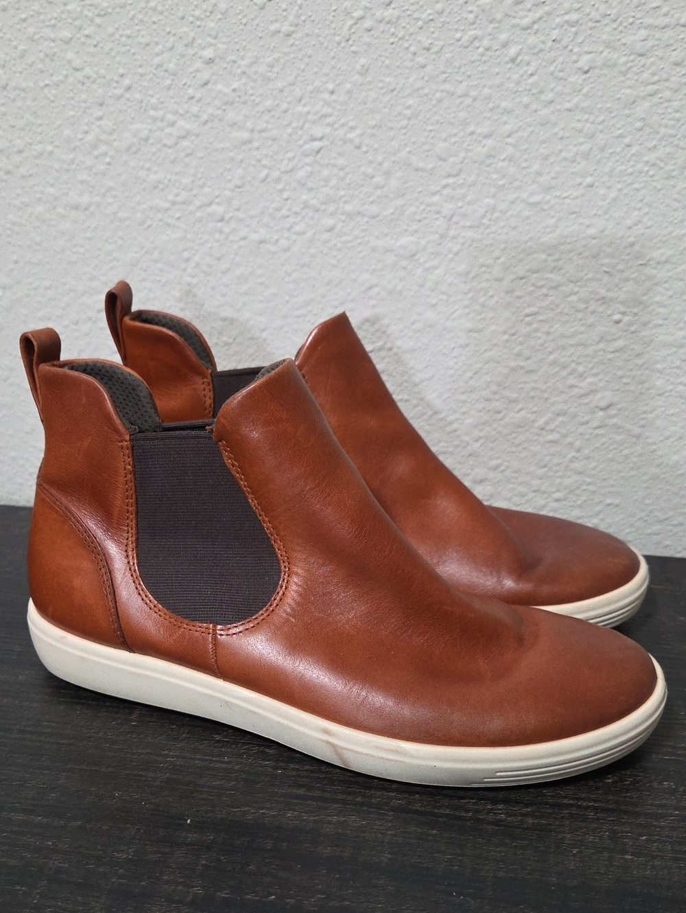 ECCO Brown Leather Chelsea Ankle Boots EU 38 US 7-7.5 Pull On